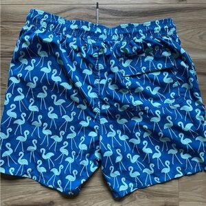 Tom & Teddy Blue Flamingo Print Swim Shorts